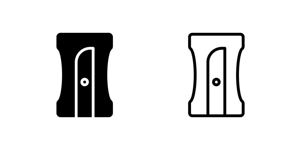 Pencil sharpener vector icon set for stationery and school graphics Stock Illustration