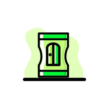 Pencil Sharpener Vector Illustration Conceptual Design Icon Stock Illustration