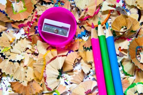Pencil sharpener waste Stock Photos
