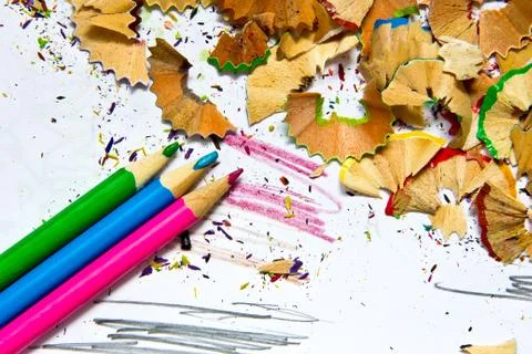 Pencil sharpener waste Stock Photos