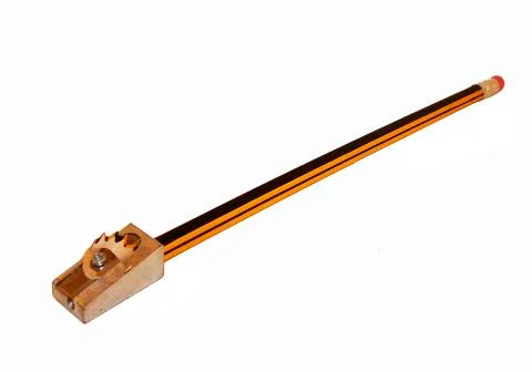 Pencil sharpener on a white background Stock Photos