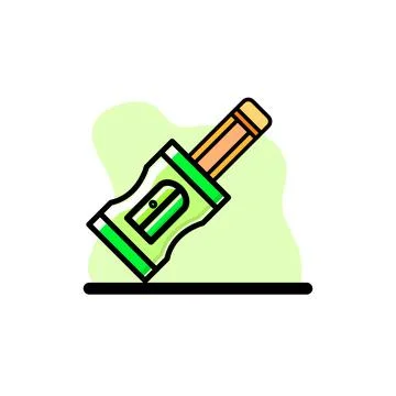 Pencil Sharpening Icon Conceptual Vector Illustration Design Stock Illustration