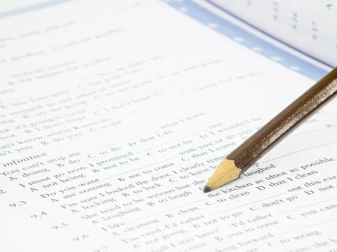 Pencil on a sheet of paper Stock Photos