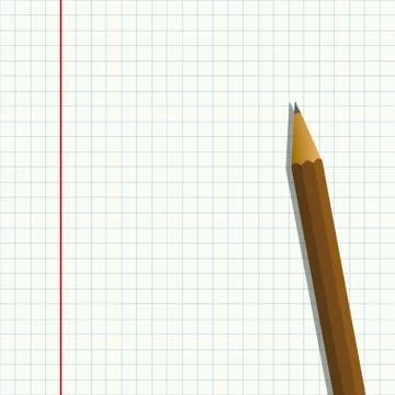 Pencil on a sheet of paper Vector Stock Illustration