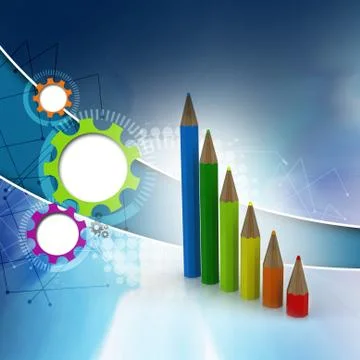 Pencil showing a graph Stock Illustration