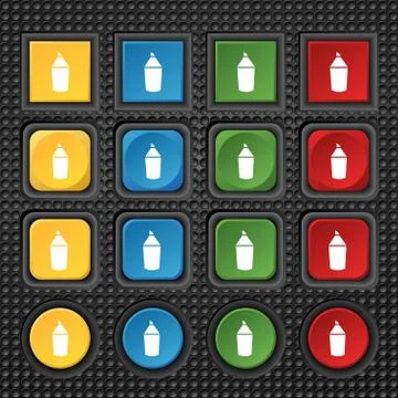 Pencil sign icon. Edit content button. Set of colored buttons. Vector 스톡 일러스트
