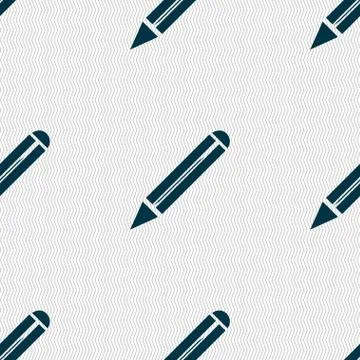 Pencil sign icon. Edit content button. Seamless abstract background with geom イラスト素材