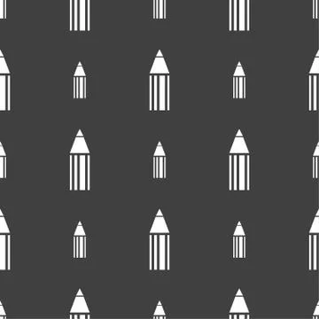 Pencil sign icon. Edit content button. Seamless pattern on a gray background. Stock Illustration
