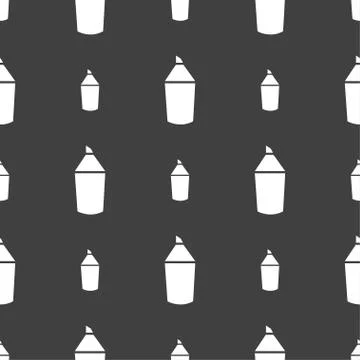 Pencil sign icon. Edit content button. Seamless pattern on a gray background. Stock Illustration