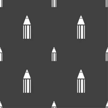 Pencil sign icon. Edit content button. Seamless pattern on a gray background. イラスト素材