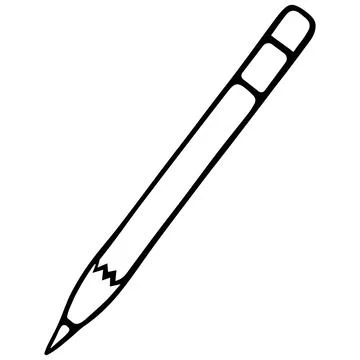 The pencil is simple. At the end there is an eraser in a clip. 스톡 일러스트