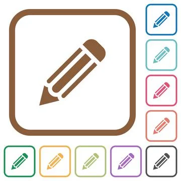 Pencil simple icons Illustrazione stock