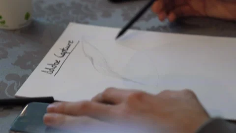 Pencil Sketching Drawing at Workshop Vídeos de archivo 102281415