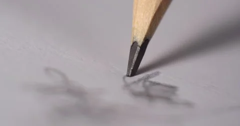 Pencil Sketching on Paper Close-Up Stock Footage 293074088