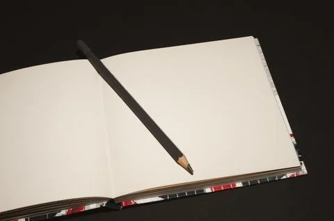 Pencil on small notepad blank for your text Stock Photos