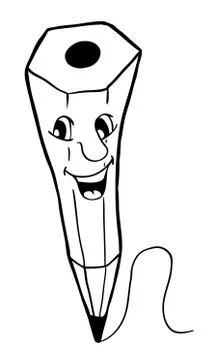 Pencil with smile Stock Illustration