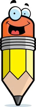 Pencil Smiling Stock Illustration