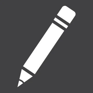 Pencil solid icon, Education and school Illustrazione stock