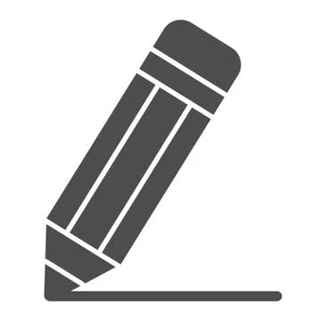 Pencil solid icon, school concept, pencil drawing line sign on white background イラスト素材