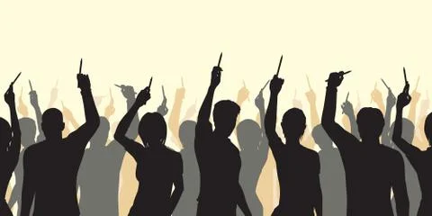 Pencil solidarity crowd Illustrazione stock