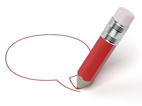 Pencil with speech bubble 스톡 일러스트