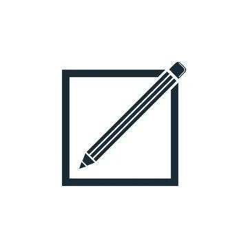 Pencil in Square Icon Design Template Elements Stock Illustration