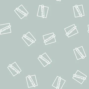Pencil stationery line vector seamless pattern Stock Illustration