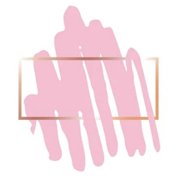 A pencil stroke and a rectangle-shaped golden Stock Illustration