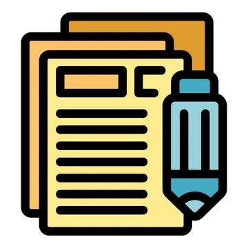 Pencil taking notes on paper representing copywriting concept Illustrazione stock