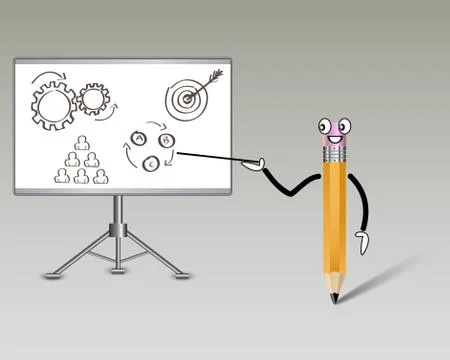 Pencil as a teacher Stock Illustration