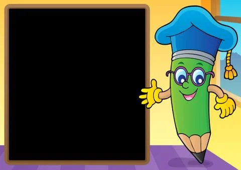 Pencil teacher theme image Stock Illustration