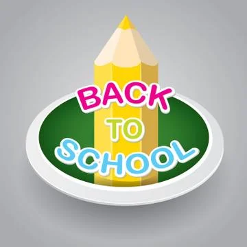 Pencil with text Back to school vector background Illustrazione stock