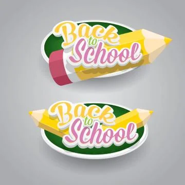 Pencil with text Back to school vector background Stock Illustration
