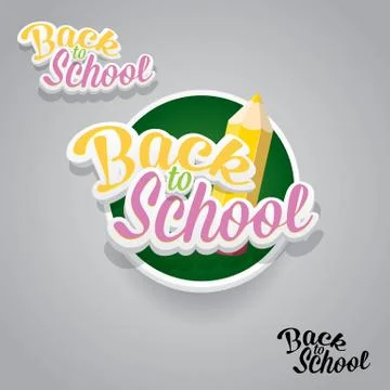 Pencil with text Back to school vector background Illustrazione stock