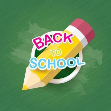 Pencil with text Back to school vector background Stock Illustration