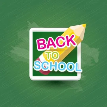 Pencil with text Back to school vector background Illustrazione stock