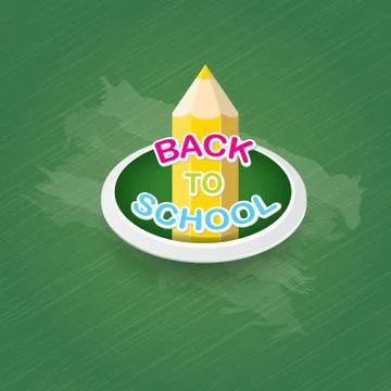 Pencil with text Back to school vector background 스톡 일러스트