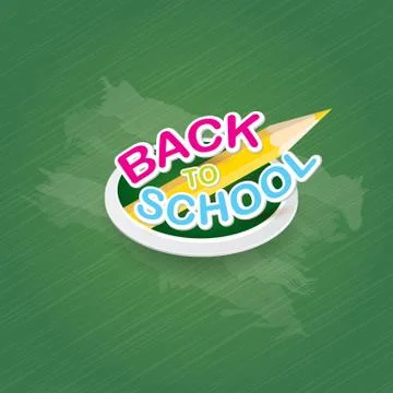 Pencil with text Back to school vector background Illustrazione stock