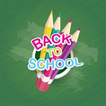 Pencil with text Back to school vector background Illustrazione stock