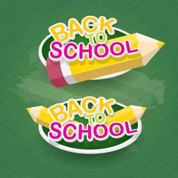 Pencil with text Back to school vector background Stock Illustration