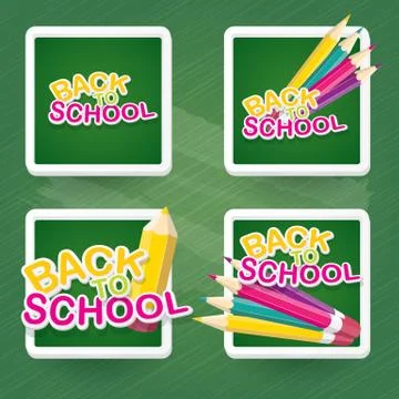 Pencil with text Back to school vector background Illustrazione stock