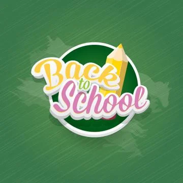 Pencil with text Back to school vector background Illustrazione stock
