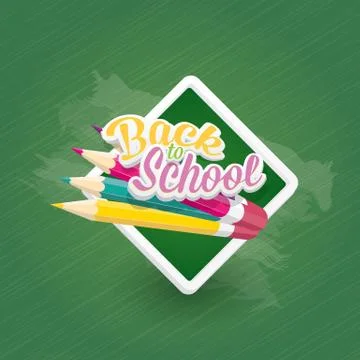 Pencil with text Back to school vector background Illustrazione stock