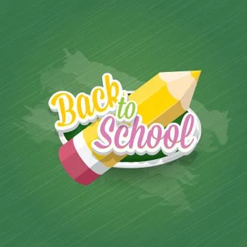 Pencil with text Back to school vector background Illustrazione stock