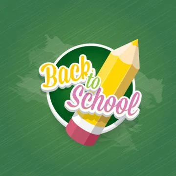 Pencil with text Back to school vector background 스톡 일러스트