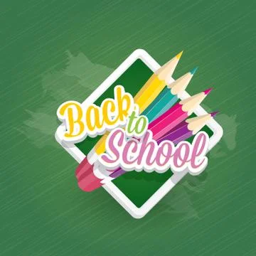 Pencil with text Back to school vector background Stock Illustration