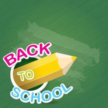 Pencil with text Back to school vector background Illustrazione stock