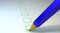 Pencil ticking boxes survey vote exam loop HD Footage