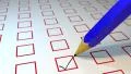 Pencil ticking boxes survey vote exam loop HD Footage
