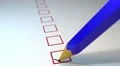 Pencil ticking boxes survey vote exam loop HD Footage